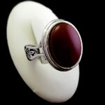 انگشتر نقره مردانه طرح باراد سنگ عقیق یمنی سرخ