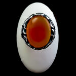 انگشتر نقره مردانه طرح باهر با سنگ عقیق یمنی سرخ - Image 5