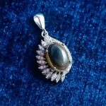 گردنبند نقره زنانه طرح طناز با سنگ عقیق سلیمانی - Image 5