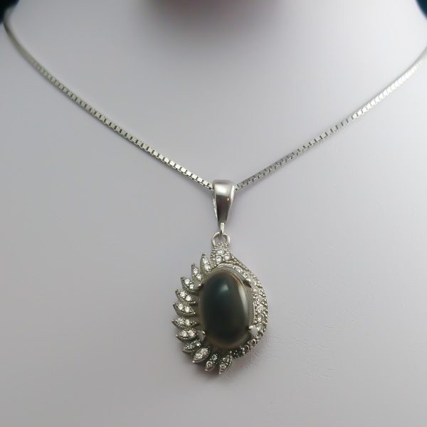 گردنبند عقیق سلیمانی زنانه نقره مجلسی