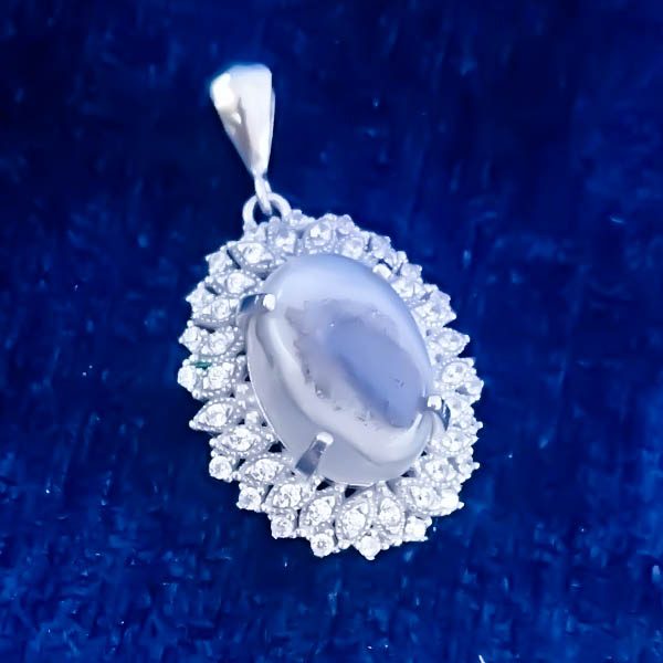 گردنبند نقره زنانه طرح ستایش با سنگ عقیق سلیمانی - Image 5