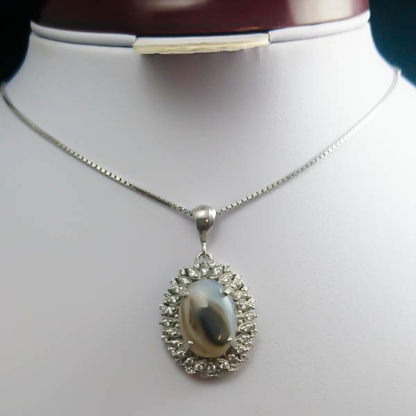 گردنبند عقیق سلیمانی زنانه نقره