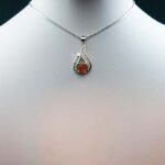 گردنبند نقره زنانه طرح تیدا با سنگ عقیق سرخ یمنی اصل