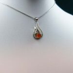 گردنبند نقره زنانه طرح تیدا با سنگ عقیق سرخ یمنی اصل - Image 3