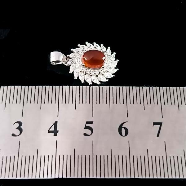 گردنبند نقره زنانه طرح ثمینا با سنگ عقیق سرخ یمنی اصل - Image 3