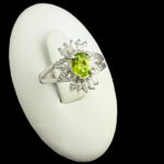 انگشتر زبرجد الماس تراش نقره زنانه طرح آناشید