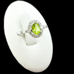 انگشتر زبرجد الماس تراش نقره زنانه طرح رایان