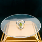 انگشتر نقره زنانه طرح زوفا با سنگ زبرجد الماس تراش - Image 2