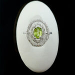 انگشتر نقره زنانه طرح ژالین با سنگ زبرجد الماس تراش - Image 2