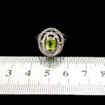 انگشتر نقره زنانه طرح ژالین با سنگ زبرجد الماس تراش - Image 4