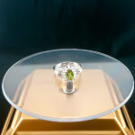 انگشتر نقره زنانه طرح ژیکان با سنگ زبرجد الماس تراش - Image 2