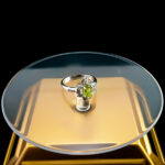 انگشتر زبرجد الماس تراش نقره زنانه طرح سروناز - Image 2