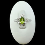 انگشتر زبرجد الماس تراش نقره زنانه طرح سروناز - Image 3