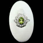 انگشتر زبرجد الماس تراش نقره زنانه طرح ساتیا - Image 3