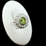 انگشتر زبرجد الماس تراش نقره زنانه طرح ساتیا