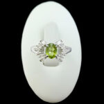 انگشتر زبرجد الماس تراش نقره زنانه طرح سارگل - Image 4