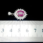 گردنبند نقره زنانه طرح بهارا با سنگ یاقوت سرخ الماس تراش - Image 2