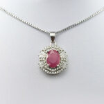 گردنبند یاقوت سرخ نقره زنانه طرح بهارک - Image 2