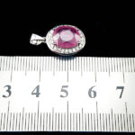 گردنبند نقره زنانه طرح بهارگل با سنگ یاقوت سرخ الماس تراش - Image 3