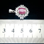 گردنبند نقره زنانه طرح بهارین با سنگ یاقوت سرخ الماس تراش - Image 2