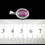 گردنبند نقره زنانه طرح بهدیس با سنگ یاقوت سرخ الماس تراش - Image 5