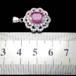 گردنبند نقره زنانه طرح پرنسا با سنگ یاقوت سرخ الماس تراش - Image 3