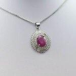 گردنبند یاقوت سرخ نقره زنانه طرح پرنیان - Image 3