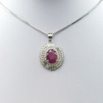 گردنبند یاقوت سرخ نقره زنانه طرح پرنیان - Image 2