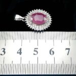 گردنبند نقره زنانه طرح پادمیرا با سنگ یاقوت سرخ الماس تراش - Image 3