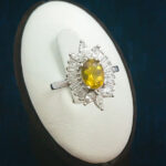 انگشتر نقره زنانه طرح ژینوس با سنگ الکساندریت