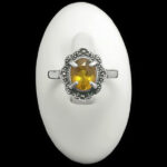 انگشتر نقره زنانه طرح السانا با سنگ الکساندریت الماس تراش - Image 4