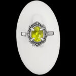 انگشتر نقره زنانه طرح السانا با سنگ الکساندریت الماس تراش - Image 2