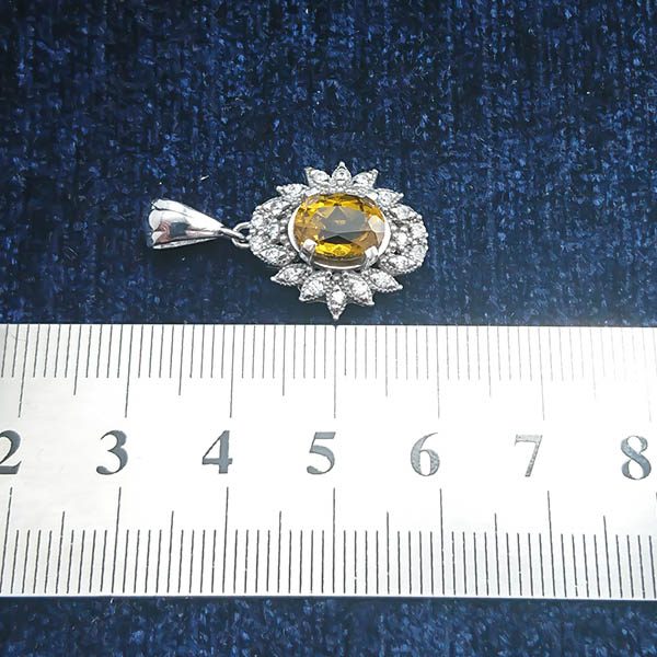 گردنبند نقره زنانه طرح الحان با سنگ الکساندریت الماس تراش - Image 7