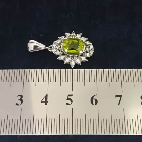 گردنبند نقره زنانه طرح الحان با سنگ الکساندریت الماس تراش - Image 6