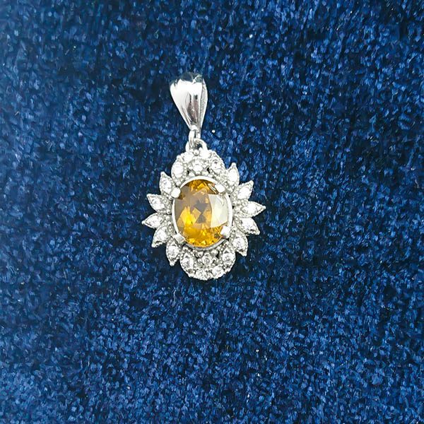 گردنبند نقره زنانه طرح الحان با سنگ الکساندریت الماس تراش - Image 5