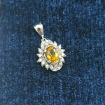 گردنبند نقره زنانه طرح الحان با سنگ الکساندریت الماس تراش - Image 4