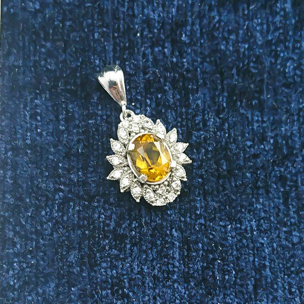 گردنبند نقره زنانه طرح الحان با سنگ الکساندریت الماس تراش - Image 4