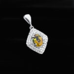 گردنبند الکساندریت الماس تراش نقره زنانه طرح آنسه