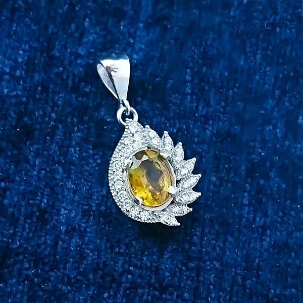 گردنبند نقره زنانه طرح آنوشا با سنگ الکساندریت الماس تراش - Image 5