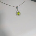 گردنبند نقره زنانه طرح آنوشا با سنگ الکساندریت الماس تراش - Image 7