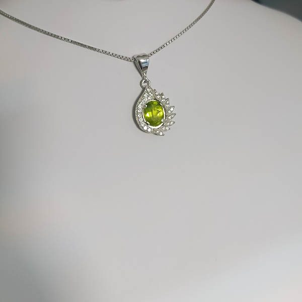 گردنبند نقره زنانه طرح آنوشا با سنگ الکساندریت الماس تراش - Image 7