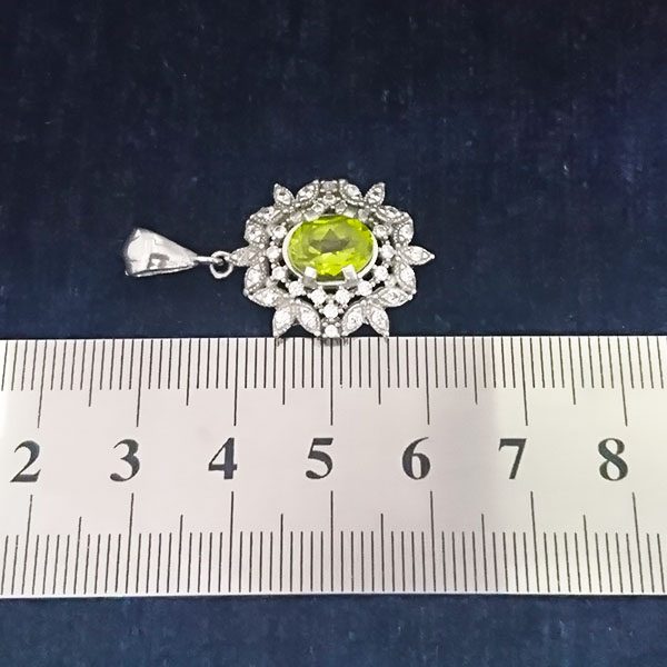 گردنبند نقره زنانه طرح آینور با سنگ الکساندریت الماس تراش - Image 6