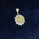 گردنبند نقره زنانه طرح آینور با سنگ الکساندریت الماس تراش - Image 4