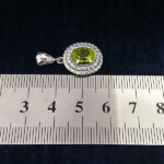 گردنبند نقره زنانه طرح برفین با سنگ الکساندریت الماس تراش - Image 3