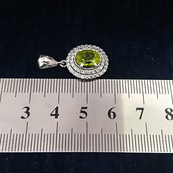 گردنبند نقره زنانه طرح برفین با سنگ الکساندریت الماس تراش - Image 3