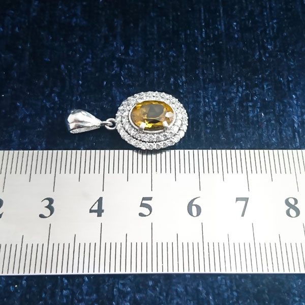 گردنبند نقره زنانه طرح برفین با سنگ الکساندریت الماس تراش - Image 4