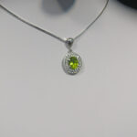 گردنبند نقره زنانه طرح برفین با سنگ الکساندریت الماس تراش - Image 5