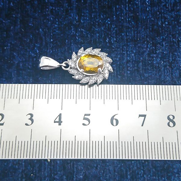 گردنبند نقره زنانه طرح بصیرا با سنگ الکساندریت الماس تراش - Image 3