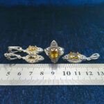 نیم ست نقره زنانه طرح آیسان با سنگ الکساندریت الماس تراش - Image 4