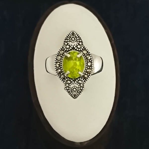 نیم ست نقره زنانه طرح آیسان با سنگ الکساندریت الماس تراش - Image 5